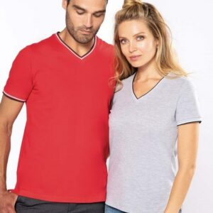 Kariban Ladies piqué knit V-neck T-shirt